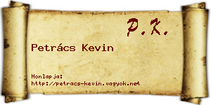 Petrács Kevin névjegykártya