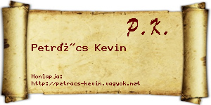 Petrács Kevin névjegykártya